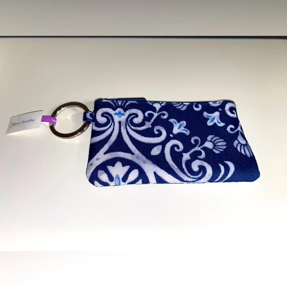 Vera Bradley key coin pouch blue and white design